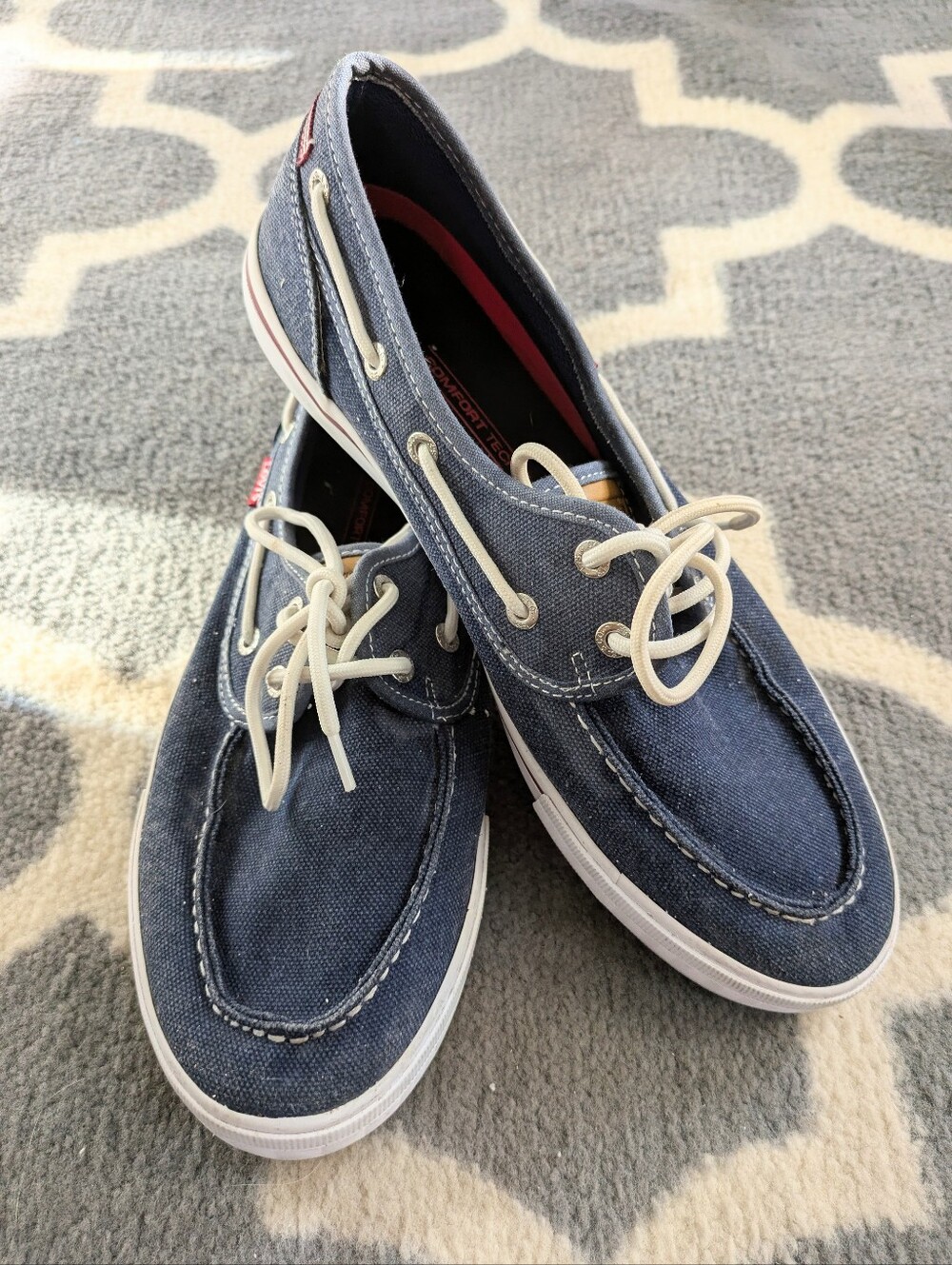 Men's Levi's Comfort Tech Blue Canvas Boat Shoes